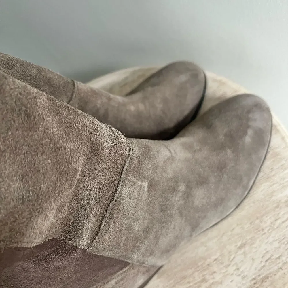 Lucky Brand Calypso Suede Over The Knee Boots in Falcon Brown Size 8 NWOB